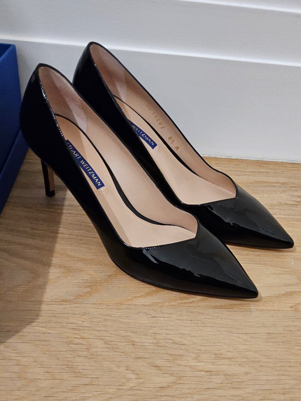 Stuart Weitzman Anny 70 black patent Leather size 8.5. Brand new in box